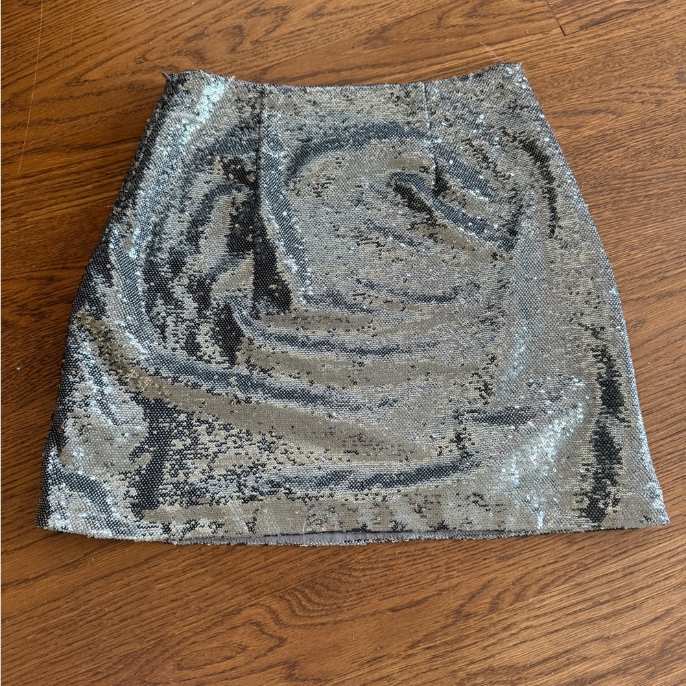 Silver Sequin Skirt